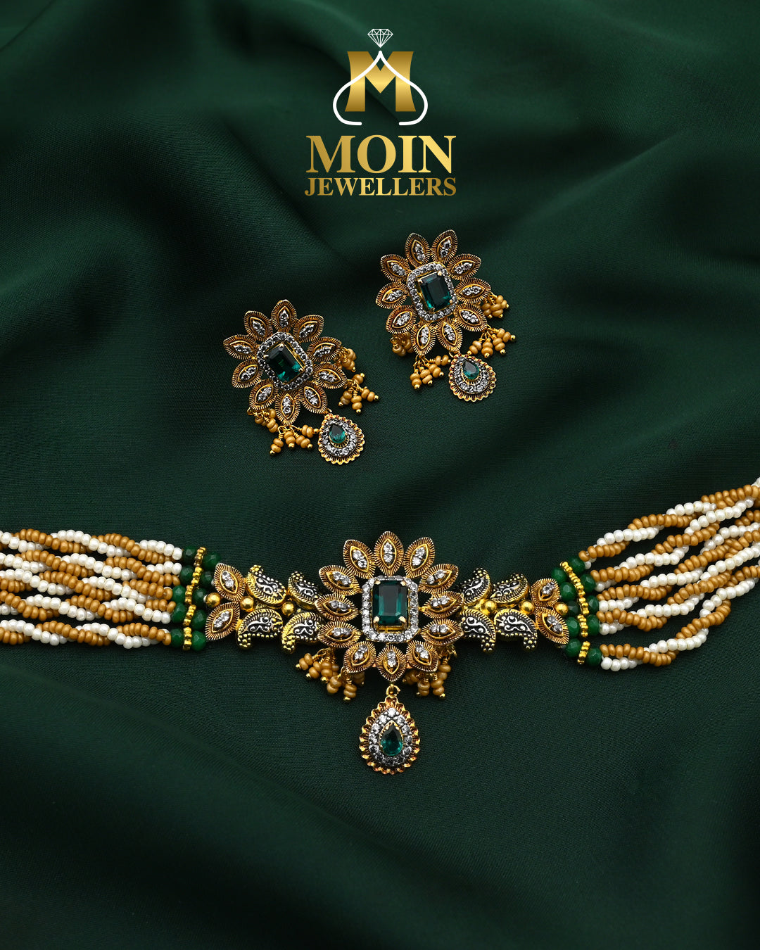 Mala Design Gold Necklace Set
