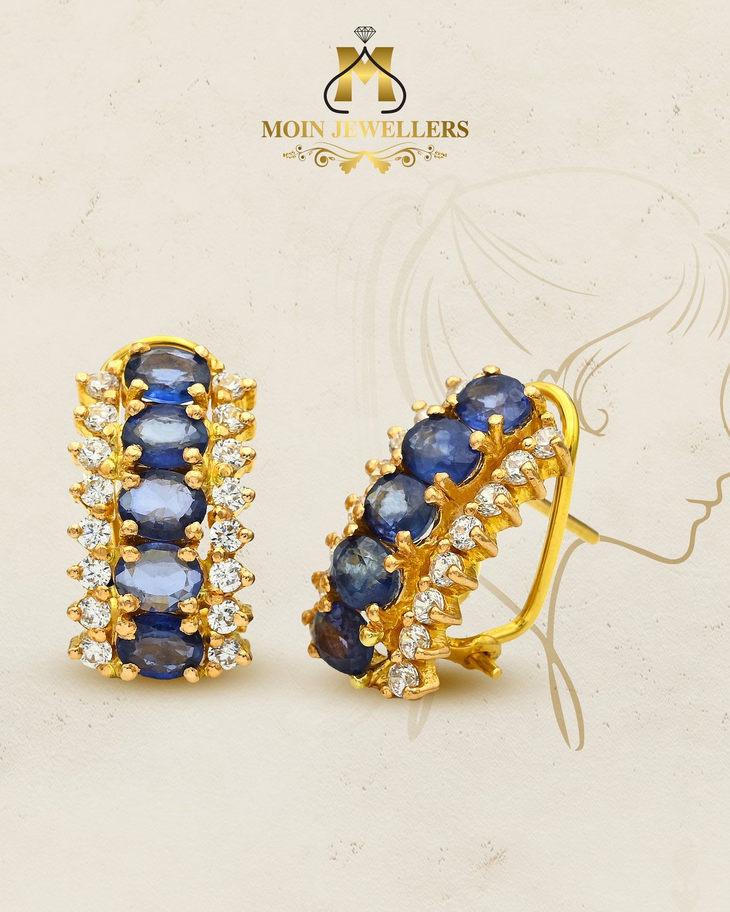 Blue Stone Earring Design