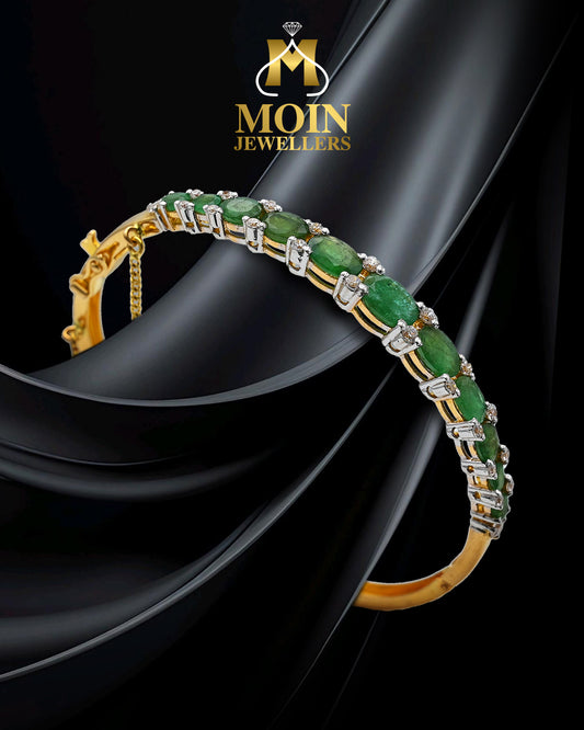 Green Stones Gold Bracelet
