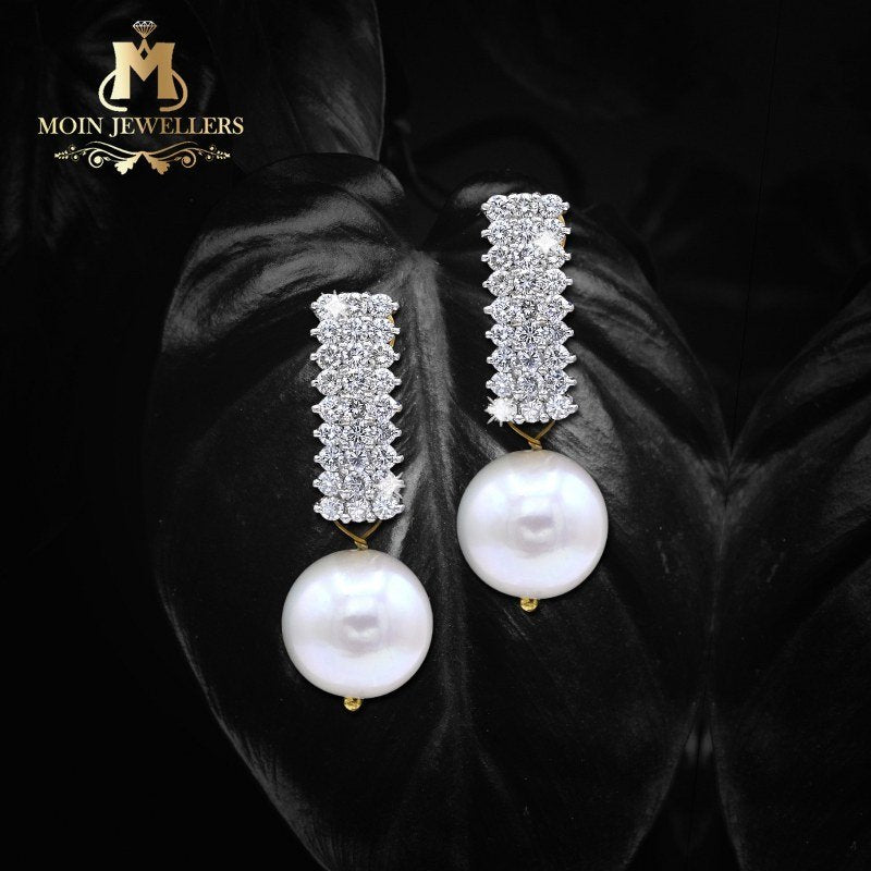 Simple Pearl Gold Earring Design