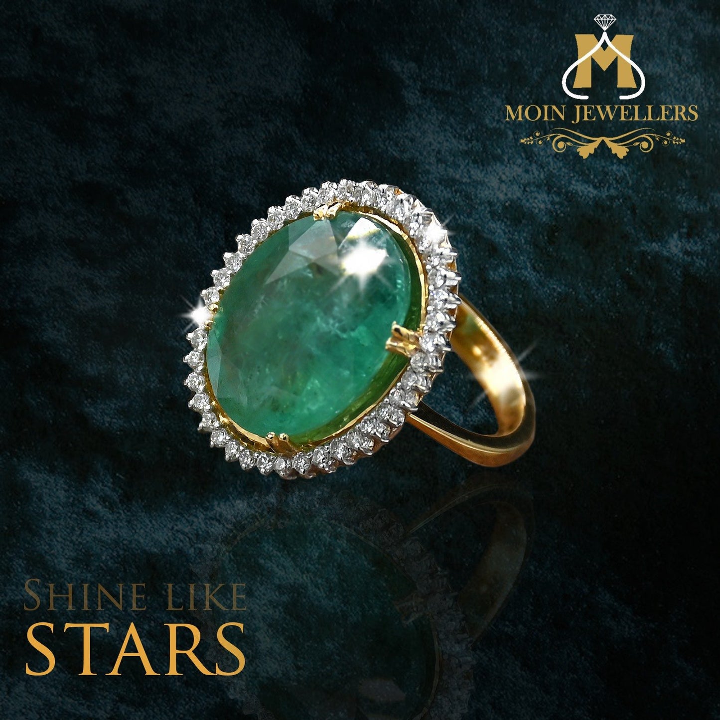 Green Stone's Gold Ring Design