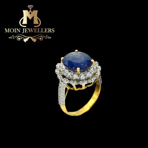 Blue Stone Gold Ring Design