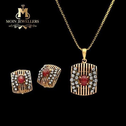 Red Stone Gold Pendant